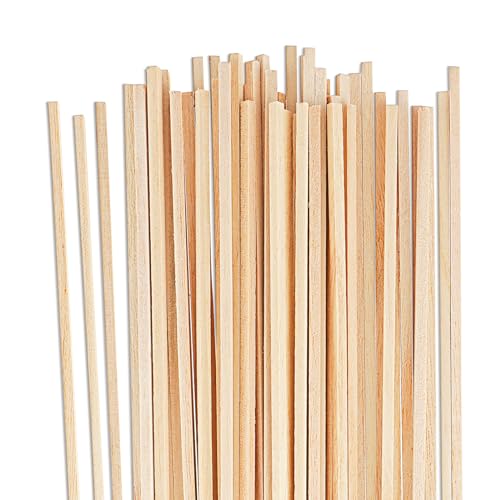 50 Stück Holzstäbchen zum Basteln, 300 x 3 x 3 mm Quadratische Holzleisten für Handwerk und Heimwerker Hochwertige Quadratisch Hölzer von salbsever