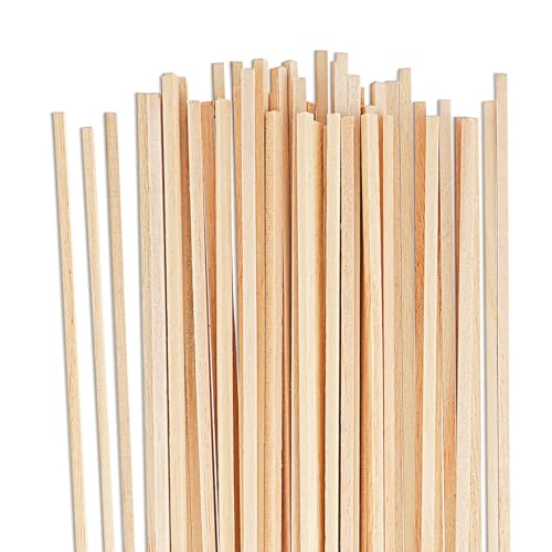 50 Stück Holzstäbe zum Basteln, Holzstäbchen Quadratisch, 30 cm x 3 mm Holzstab Holzstäbchen zum Basteln Rattanstäbchen Modellbau Handwerk Woodwork DIY Geschenke für Arts Craft Basteln Dekoration von salbsever