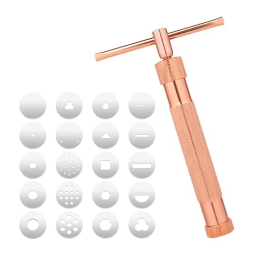 salbsever Fondant Extruder Werkzeug, Modellierwerkzeug Set für Fondant mit 20 Austauschbar Discs für Zucker Handwerk Fondant Kuchen Dekorieren, Roségold von salbsever