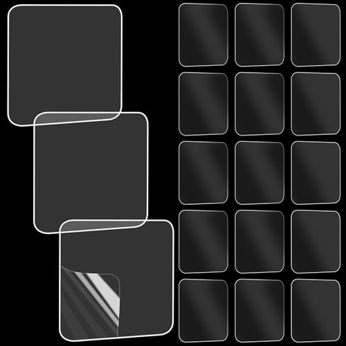 salbsever Transparent Quadrat Klebepads Doppelseitig, 50 Stück Doppelseitige Klebepads, Waschbares Spurloses Klebeband Multifunktionales Klebeband für Teppich, Fliesen, Küche (Quadratisch, 6 x 6cm) von salbsever