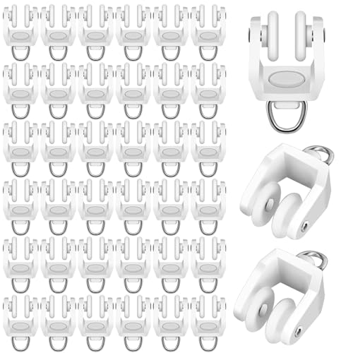 salbsever 50 Stück Gardinenstangen Rollen, Vorhang SchieneGardinengleiter für Schienen, Gardinenhaken Schienensystem für Schiebegardinen für Gardinenstange mit Schienenvorhangsystem (Weiß) von salbsever
