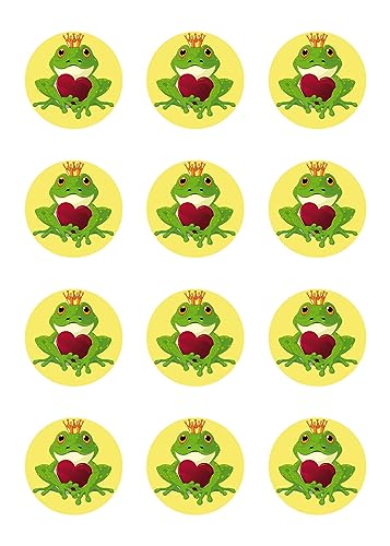 sales-world24 Muffinaufleger Cupcakes Muffins Kindergeburtstag Tiere Frosch FR01 (Zuckerpapier) von sales-world24