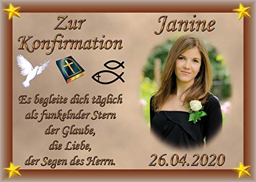 sales-world24 Tortenaufleger Fototorte Tortenbild zur Konfirmation DIN A5 K21 von sales-world24