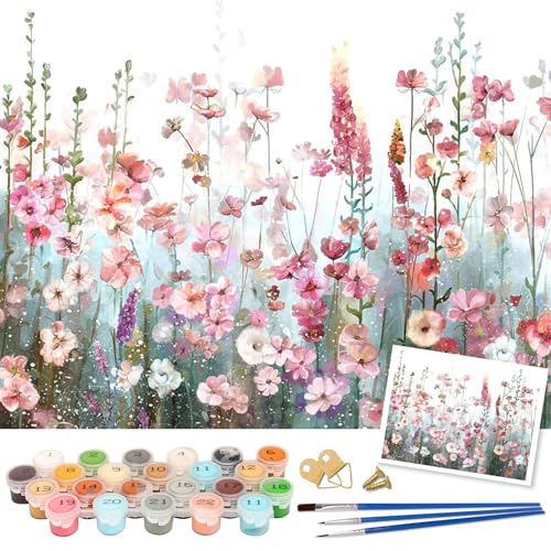 sancuanyi Malen nach Zahlen Erwachsene Blumen Paint by Numbers Adult Malen-Nach-Zahlen Erwachsene Kinder Anfänger Leinwand Kreativ Set DIY Set 40x50 cm (Ohne Rahmen) von sancuanyi