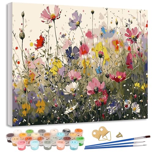 sancuanyi Malen nach Zahlen Erwachsene Blumen Paint by Numbers Adult Malen-Nach-Zahlen Erwachsene Kinder Anfänger Leinwand Kreativ Set DIY Set 40x50 cm (Ohne Rahmen) von sancuanyi