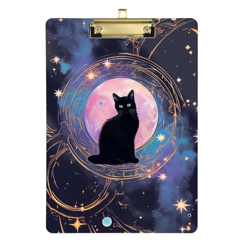 Cats Universe Starry Mystery Contractors Klemmbrett aus Acryl, niedliches Arbeitsklemmbrett für Fußball, Softball, Coaching, Größe 22,9 x 30,5 cm von sanluoli