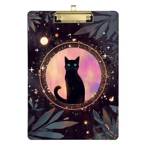 Cats Universe Starry Mystery Klemmbrett, Menühalter, Standardloch, Organisations-Klemmbrett für Klassenzimmer, Zubehör für Lehrer, Grundschule, Größe 22,9 x 30,5 cm von sanluoli