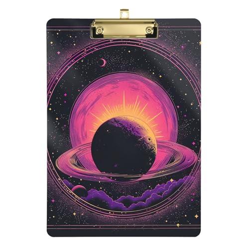 Celestial Tarot-Galaxie-Klemmbrett, wasserdicht, Metall-Klemmbrett für Fußball-LKW-Fahrer, Größe 22,9 x 30,5 cm von sanluoli