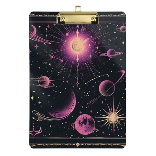 Celestial Tarot-Kunst-Klemmbrett, Großpackung, Hartpappe, Strafverfolgungs-Klemmbrett für Softball-Trainer, Klemmbrett, Lehrer, Größe 22,9 x 30,5 cm von sanluoli