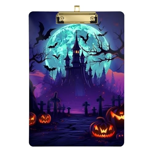 Halloween-Elemente, Bilder-Klemmbrett, Standard-Loch, Klemmbrett, Organisation für Hausaufgaben, Kindergröße, 22,9 x 30,5 cm von sanluoli