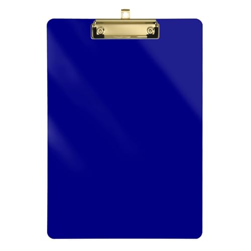 Klemmbrett aus Metall, einfarbig, einfarbig, für Studenten, transparent, für Trainer, medizinisches Klassenzimmer, Größe 22,9 x 30,5 cm, Marineblau von sanluoli