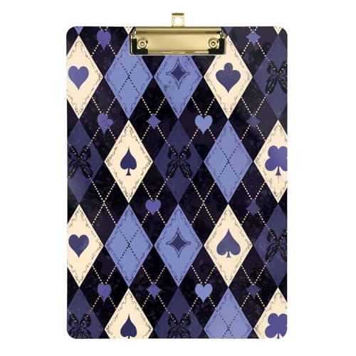 Poker Cards Blue Mystery Md Pocket Nursing Klemmbrett Hartbrett Clip Board Haken für Klassenzimmer Zubehör für Lehrer Elementary Größe 22,9 x 30,5 cm von sanluoli