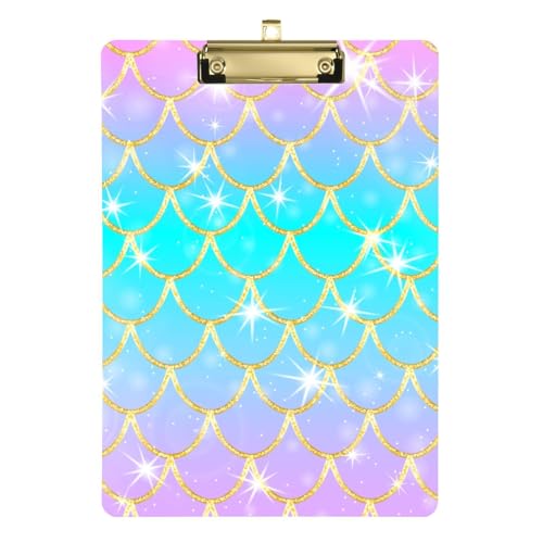 Rainbow Trendy Gold Wasserdichte Klemmbretter Wasserdicht Hard Cover Klemmbrett für Hausaufgaben Pädiatrie Größe 9 x 12 von sanluoli