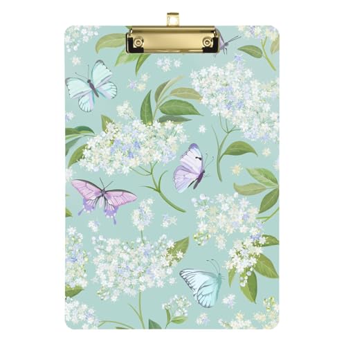 Spring Elder Flower and Safari Butterflies Fashion clipboard Transparent Nursing clipboards for Teacher Portfolio clipboard Size 9 x 12 von sanluoli