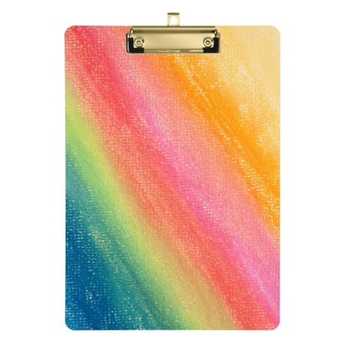 Trendy Rainbow Art Abstraktion Klemmbrett Dokumentenhalter Kunststoff Klemmbrett für Jungen für Volleyball Baseball Trainer Größe 9 x 12 von sanluoli