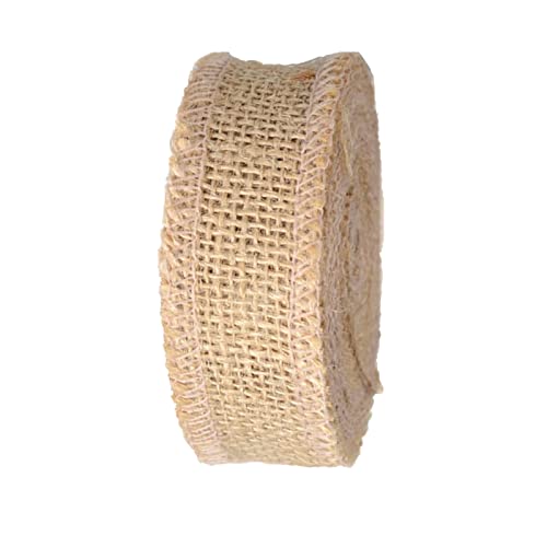 Gelbes Band Rolle Juteband, natürliches Juteband, gelbes Leinenband, Rolle Jute-Bastelband, verwendet für Geschenk, Hochzeit, Party, Basteln, Geschenkverpackungen (2,5 cm) von sanvpwsan