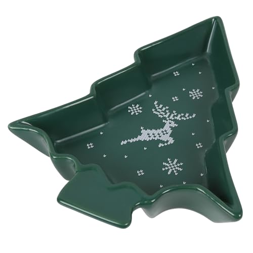 sarcia.eu Weihnachtlicher Snackteller, grüner Weihnachtsbaum 15,5x20x3,6 cm von sarcia.eu