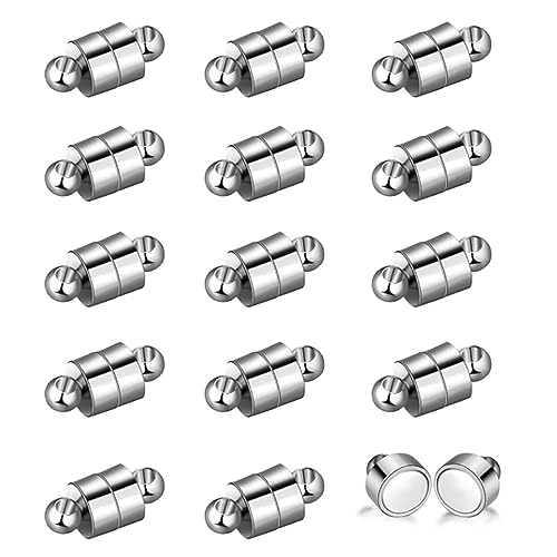 15 Stück Magnetverschlüsse für Ketten, Kettenverschluss Runde, Schmuck Magnetverschluss, Ketten Verschlüsse, Magnetverschluss für Armband, für Halskette Armband Machen, 6mm, Silber von scalingscal