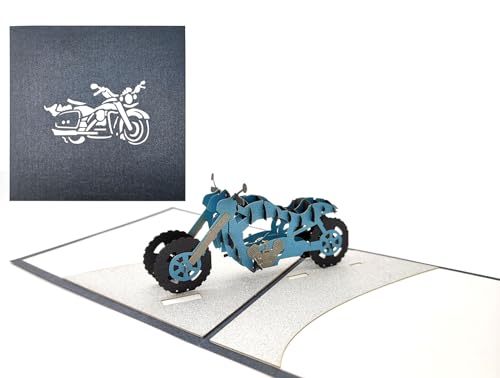 scicent Dankeskarten 3D Pop Up Karte Geschenkkarte für Motorradfahrer Handgefertigt mit filigraner Faltstruktur Klappkarte Motorrad Geburtstag Grußkarten - 20654 von scicent