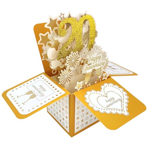 scicent Karte Valentinstag Pop Up Karte Hochzeit 20. Hochzeitskarte Hochzeitsgeschenke für Brautpaar Glückwunschkarte Klappkarte mit Umschlag für Ehefrau und Ehemann - 20122 scicent Karte Valentinstag Pop Up Karte Hochzeit 20. Hochzeitskarte Hochzeitsgeschenke für Brautpaar Glückwunschkarte Klappkarte mit Umschlag für Ehefrau und Ehemann - 20122 von scicent