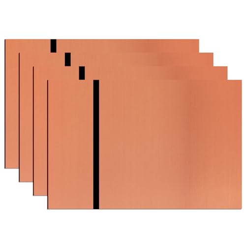 sculpfunDIY 4-teilige gebürstete Rose Gold Acryl-Schilder für Lasergravur, 20 * 30cm Metall-Anmutung personalisierte Zeichen für Home Office Geschäft, gebürstete Rose Gold Platte geschnitzt schwarz von sculpfunDIY