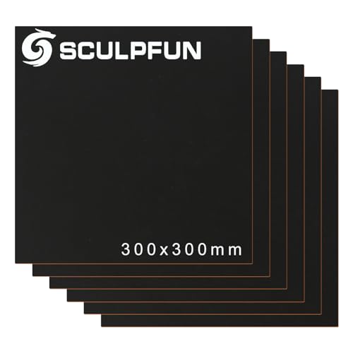 sculpfunDIY 6 Stück lasergravierte MDF-Platten, beidseitig schwarz, 3 mm stark, 300 x 300 mm, zum Schnitzen, Gravieren, Bemalen und Dekorieren Geeignet für Lasergraviermaschinen von sculpfunDIY