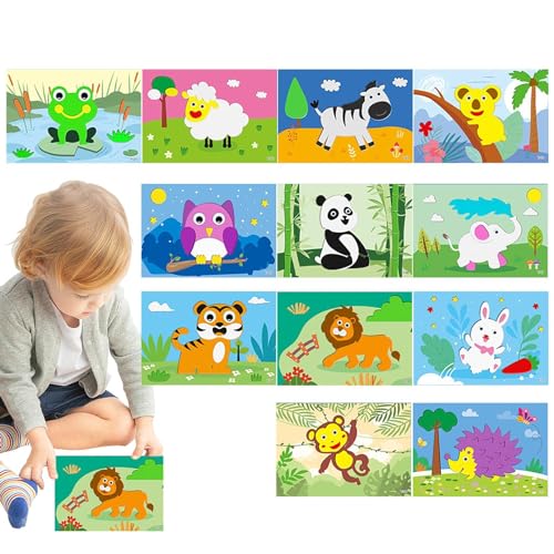 scyca Foam Sticker Puzzle-Spiel - 3D-Schaumaufkleber-Puzzle | Selbstklebendes Cartoon-Aufkleber-Puzzle-Spiel für handgefertigtes Handwerks-Lernspielzeug von scyca