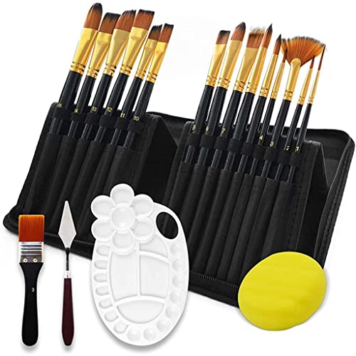 19-teiliges Pinsel-Set für Acrylmalerei, Pinsel-Set für Aquarellmalerei von sdshdhdfgdsuhdishiah