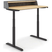 sedus desk home elektrisch höhenverstellbarer Schreibtisch eiche rechteckig, T-Fuß-Gestell schwarz 120,0 x 70,0 cm von sedus