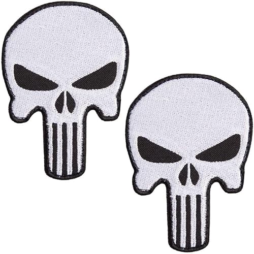 Patch, Skull, Totenkopf Klett, Abzeichen für Rucksäcke, Mützen, Militär Uniform, Westen, Hundegeschirr, Halsband, 8x5cm von sei Design