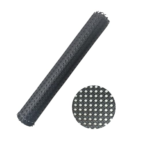 Schwarze Rattan, 40CM x 100CM Wiener Geflecht,PE Plastik Rattan Geflecht,Wasserdicht Stuhl Geflecht Meterware für Caning Projekte, Gewebter Offener Netzstock für Möbel, Stühle, Schränke, Decken, Bett von selliner