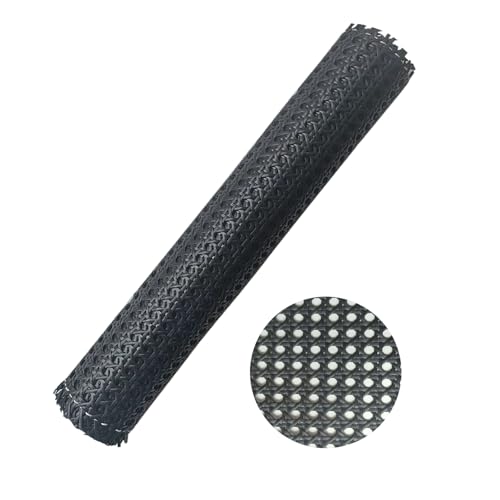 Schwarze Rattan,40CM x 200CM Wiener Geflecht,PE Plastik Rattan Geflecht,Wasserdicht Stuhl Geflecht Meterware für Caning Projekte, Gewebter Offener Netzstock für Sichtschutz,DIY Rattan Möbel von selliner