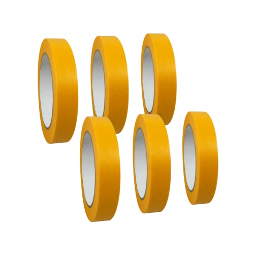 6 Rollen 'Premium' Washi Tape/Klebeband/Goldband/Malerband/Abdeckdeckband/Malerkrepp, Abmessungen:19 mm x 50 m von selmundo