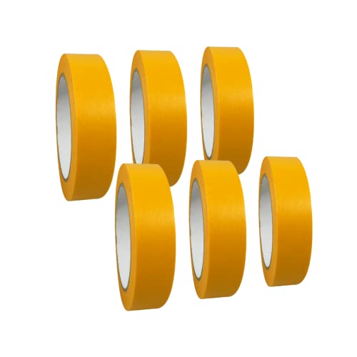 6 Rollen 'Premium' Washi Tape/Klebeband/Goldband/Malerband/Abdeckdeckband/Malerkrepp, Abmessungen:25 mm x 50 m von selmundo