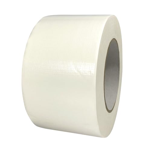 Premium Gewebeband 75mm x 50m | Panzertape | Panzerband | Klebeband | Gaffa Tape Extrabreit, Farbe:weiß von selmundo