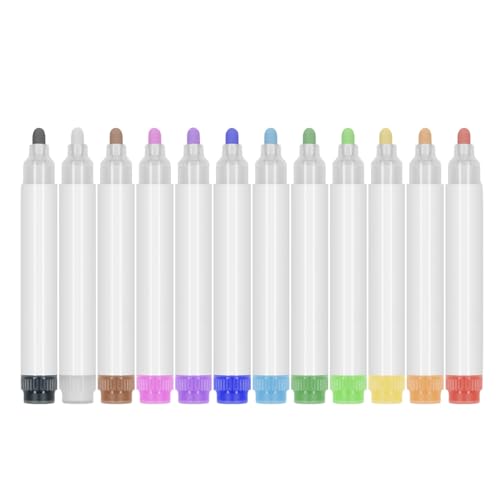 12 Stück Löschbarer Markerstift 6 5 Mm Linienbreite 12 Farben Flüssiger Whiteboard Marker Große Kapazität Schnell Trocknend Für Büro von seluluory