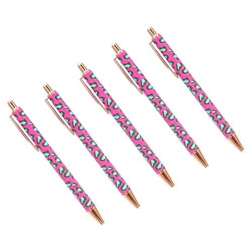 5Pcs Druckkugelschreiber Mit Stift Clip Leopardenmuster Kugelschreiber Büro Unterzeichnung Stift Für Büro Hotel Empfang von seluluory