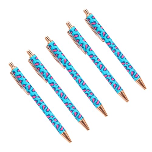 5Pcs Druckkugelschreiber Mit Stift Clip Leopardenmuster Kugelschreiber Büro Unterzeichnung Stift Für Büro Hotel Empfang von seluluory