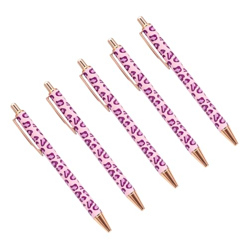 5Pcs Druckkugelschreiber Mit Stift Clip Leopardenmuster Kugelschreiber Büro Unterzeichnung Stift Für Büro Hotel Empfang von seluluory