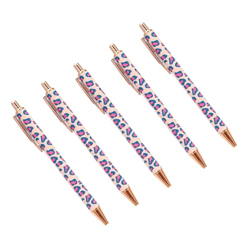 5Pcs Druckkugelschreiber Mit Stift Clip Leopardenmuster Kugelschreiber Büro Unterzeichnung Stift Für Büro Hotel Empfang von seluluory