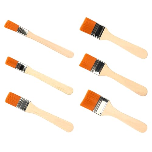 6Pcs Flache Pinsel Für Gesso Acryl Farbe Ölfarbe Aquarell Nylon Pinsel Für Schablone Malerei von seluluory