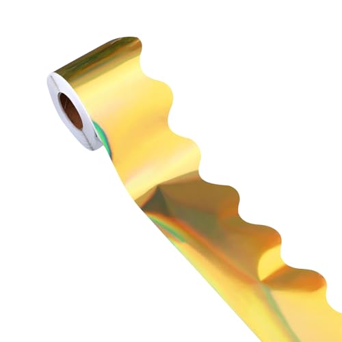 Goldfarbene Bulletin Bordüre Fächerförmige Pinnwand Ränder Bordürenaufkleber Pinnwand Dekorationen Für Den Schulanfang von seluluory