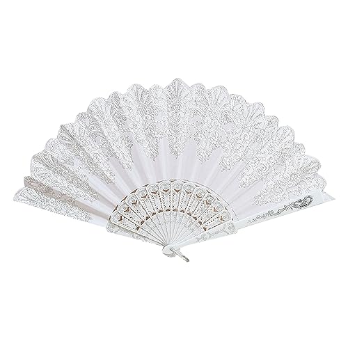 seluluory Stickerei Spitze Faltfächer Hochzeit Cosplay Party Home Dekorative Fan Alte Braut Hand Fan Hochzeit Prom Zubehör von seluluory