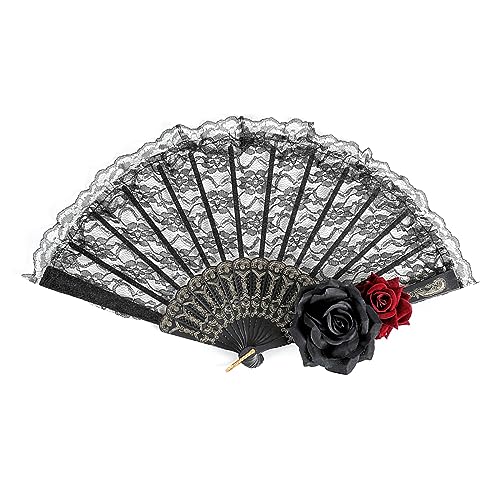 seluluory Stickerei Spitze Faltfächer Hochzeit Cosplay Party Home Dekorative Fan Alte Braut Hand Fan Hochzeit Prom Zubehör von seluluory