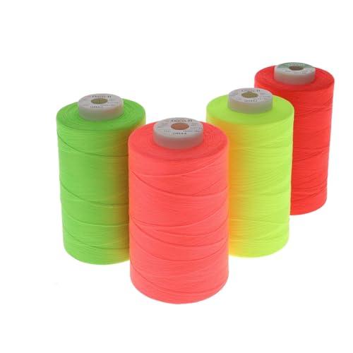 SEWFIL Dacor 120-4 Kegel Polyester-Nähgarn, Packung mit 4 Spulen (5 x 5.000 m), Neonmix von sewfil