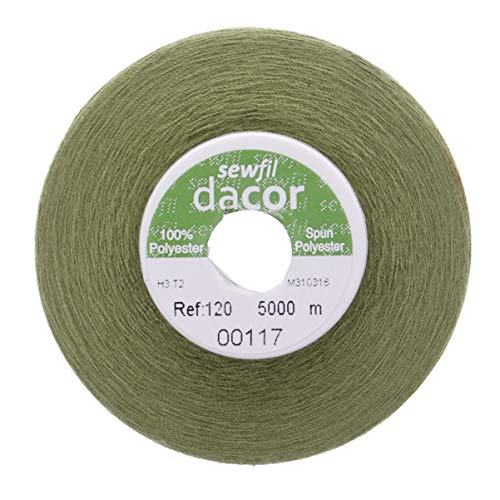 Sewfil dacor 120 Nähgarn, 100 % Polyester, 5000 m, Olivgrün von sewfil