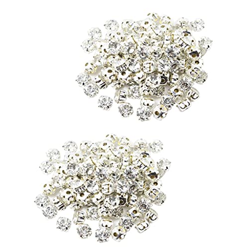 sharprepublic 100x Glitzersteine Schmucksteine Aufnähsteine Strasssteine Bastelsteine zum aufnähen auf Kleidung, Schuhe, Gürtel von sharprepublic