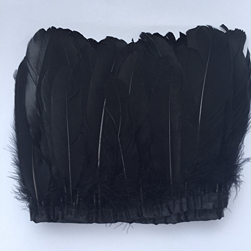 Shekyeon Ente Gänse Feder Trim Fransen Nähhandwerk 2 Yards(Schwarz) von shekyeon