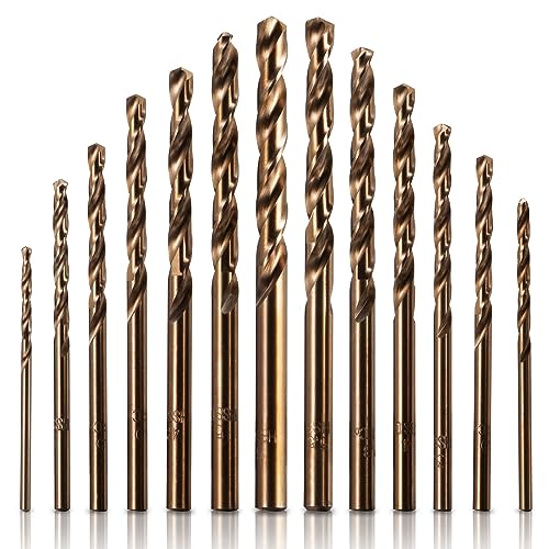 shengbenhao M35 HSS Cobalt Bohrer Set13tlg. Holzspiralbohrer-Set für Edelstahl, Holz und Metall, Zubehör Bohrmaschine, 1.5mm-6.5mm von shengbenhao