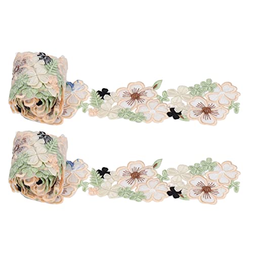 3D-Blumenmuster-Spitzenbesatz, 2 Stück, 3D-Blumen-Spitzenbesatz, 2 Yard Lang, 6,6 Cm Breit, Retro-Stil, Blumen-Design, Organza-Spitzenbesatz Kleid, Gürtel, Kleidung von shenruifa